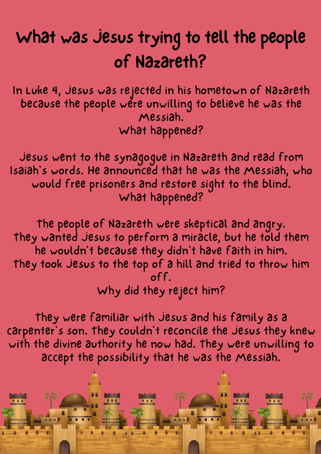 Jesus rejected at Nazareth – St Francis of Assisi Church Welwyn Garden City